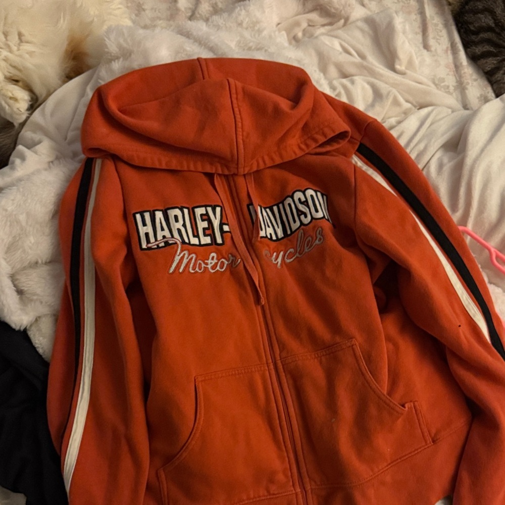 Harley-Davidson Kids Hoodie Jacket in Vibrant Orange